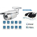 High Definition Waterproof IP network bullet camera 40 IR Distance PoE Onvif conformant and IR CUT White Color